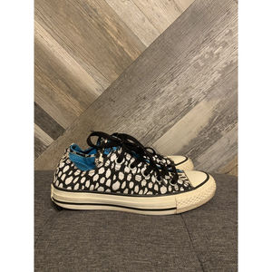Converse All-Star OX Animal Print Women 5 Black/White/Blue Low Leopard